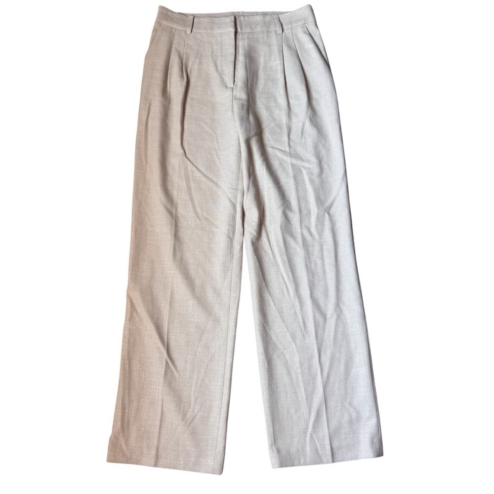 House of Harlow Elegant Yellow Cream Wide-Leg Trousers, Size 10, Work Wear